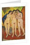 Three nudes, orange and red, 1912 by August Macke