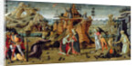 Landscape with biblical scenes and legends of the saints by Jacopo del Sellaio