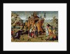 Landscape with biblical scenes and legends of the saints by Jacopo del Sellaio