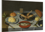 Breakfast with bread, cheese, fish and beer, c. 1615 by Jacob van Hulsdonck