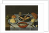 Breakfast with bread, cheese, fish and beer, c. 1615 by Jacob van Hulsdonck