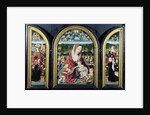Virgin and Child with Music-Making Angels and the Sampsons-Coolen family, Triptych, 1500-1525 by Jacob Cornelisz van Oostsanen