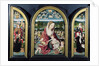 Virgin and Child with Music-Making Angels and the Sampsons-Coolen family, Triptych, 1500-1525 by Jacob Cornelisz van Oostsanen