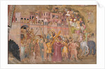 Christ carrying the Cross. Fresco of the Cappellone degli Spagnoli, ca 1365 by Andrea di Bonaiuto