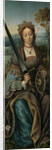 Triptych of the Holy Family with Music Making Angels. Left panel: Saint Catherine, ca 1510-1520 by Master of Frankfurt