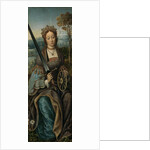 Triptych of the Holy Family with Music Making Angels. Left panel: Saint Catherine, ca 1510-1520 by Master of Frankfurt