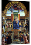 The Virgin and Child Enthroned with God the Father and Saints Hilarius and John the Baptist, 1499 by Cristoforo Caselli