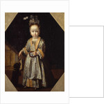 Portrait of little girl with puppy by Pierfrancesco Cittadini