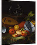 Mandolin, cup and bowl, porcelain, apples, 1706 by Cristoforo Monari