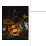 Mandolin, cup and bowl, porcelain, apples, 1706 by Cristoforo Monari