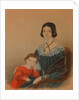 Portrait of Maria Prokhorovna Krivtsova with son Alexander, 1841 by Anonymous