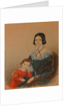 Portrait of Maria Prokhorovna Krivtsova with son Alexander, 1841 by Anonymous