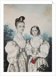 Portrait of Sisters Anna Petrovna and Elena Petrovna Ushakov, 1830s by Carl von Hampeln