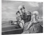 Emperor Nicholas I and Empress Alexandra Fyodorovna with son Konstantin Nikolaevich on a boat trip, by Anonymous