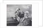 Emperor Nicholas I and Empress Alexandra Fyodorovna with son Konstantin Nikolaevich on a boat trip, by Anonymous