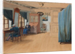 Bedroom Interior. Count Yegor Frantsevich Kankrin at his desk, 1820s by Anonymous