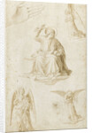 Studies of a hand, three angels and Christ as Salvator Mundi, Second Half of the 15th century by Benozzo Gozzoli