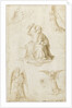 Studies of a hand, three angels and Christ as Salvator Mundi, Second Half of the 15th century by Benozzo Gozzoli