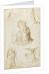 Studies of a hand, three angels and Christ as Salvator Mundi, Second Half of the 15th century by Benozzo Gozzoli