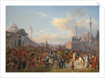 Sultan Mahmud II Leaving The Bayezid Mosque, Constantinople, 1837 by Auguste Mayer