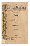 Goethes Faust I, the first volume of Reclams Universal Library, appeared on November 10, 1867, 1 by Anonymous master