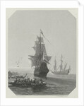 Arrival of Abel Tasman in New Zealand, 1642-1643, ca 1865 by Johannes Heinrich Maria Hubert Rennefeld