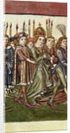 Queen Elizabeth of Luxembourg. Detail from the Richentals illustrated chronicle, c. 1440 by Master of the Chronicle of the Council of Constance