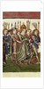 Queen Elizabeth of Luxembourg. Detail from the Richentals illustrated chronicle, c. 1440 by Master of the Chronicle of the Council of Constance