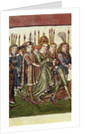 Queen Elizabeth of Luxembourg. Detail from the Richentals illustrated chronicle, c. 1440 by Master of the Chronicle of the Council of Constance