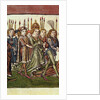 Queen Elizabeth of Luxembourg. Detail from the Richentals illustrated chronicle, c. 1440 by Master of the Chronicle of the Council of Constance
