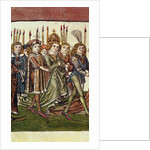 Queen Elizabeth of Luxembourg. Detail from the Richentals illustrated chronicle, c. 1440 by Master of the Chronicle of the Council of Constance