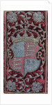 Embroidered velvet binding on John Udalls Sermons with the arms of Elizabeth I, 1596 by Anonymous master