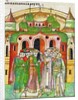 Vladimir Vsevolodovich crowned by Bishop Neophytos with Monomakhs Cap. by Anonymous