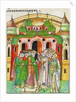 Vladimir Vsevolodovich crowned by Bishop Neophytos with Monomakhs Cap. by Anonymous