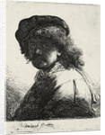 Self-Portrait in a Cap and Scarf with the Face Dark, 1633 by Rembrandt van Rhijn