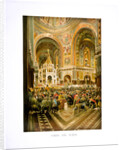 Consecration of the Cathedral of Christ the Saviour. Coronation of Empreror Alexander III and Empres by Nikolai Yegorovich Makovsky