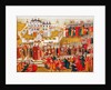 A crowd at the Hypatian Monastery imploring Mikhail Romanovs mother to let him go to Moscow and bec by Artamon Sergeevich Matveyev