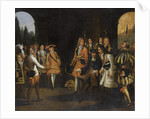 Audience of Louis XIV with Tsar Peter the Great in Versailles, 1717, First half of the 18th cent by Anonymous