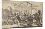 Arrival of Stepan Razin and his brother Frol in an iron cage in Moscow, 1671, 1698 by Pieter van der Aa