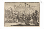 Arrival of Stepan Razin and his brother Frol in an iron cage in Moscow, 1671, 1698 by Pieter van der Aa
