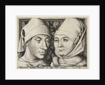 Self-Portrait with wife Ida, c. 1490 by Israhel van Meckenem the Younger