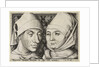 Self-Portrait with wife Ida, c. 1490 by Israhel van Meckenem the Younger