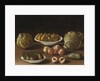 Still life with pears, peaches, figs, a melon, cabbage and marrow by Paolo Antonio Barbieri