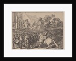 Running the gauntlet. Illustration from Elementartwerk by J.B. Basedow, 1774 by Daniel Nikolaus Chodowiecki