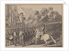 Running the gauntlet. Illustration from Elementartwerk by J.B. Basedow, 1774 by Daniel Nikolaus Chodowiecki
