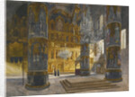 Interior of the Cathedral of the Dormition in the Moscow Kremlin, 1898 by Franz Kopallik