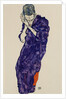 Youth in purple cassock with folded hands, 1914 by Egon Schiele