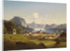View of Gmunden with Schloss Ort in the Background, 1870 by Johann Wilhelm Jankowski
