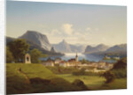 View of Gmunden with Schloss Ort in the Background, 1870 by Johann Wilhelm Jankowski