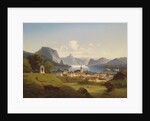View of Gmunden with Schloss Ort in the Background, 1870 by Johann Wilhelm Jankowski